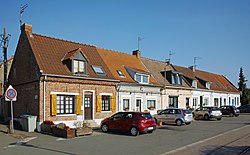 Rang de maisons ouvrières, chemin de Halage, à Wambrechies